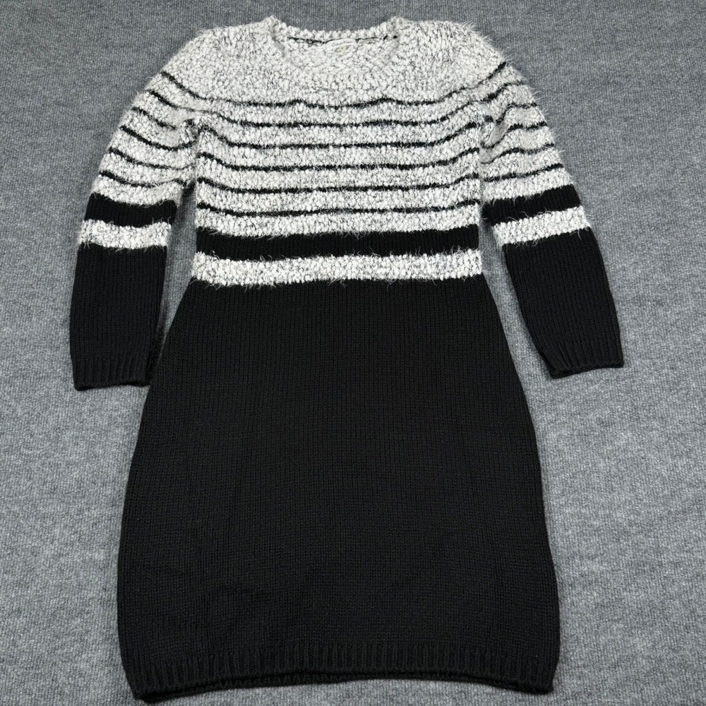 Calvin Klein Medium Striped Cozy Eyelash Knit‎ Midi Sweater Dress Bodycon Sheath